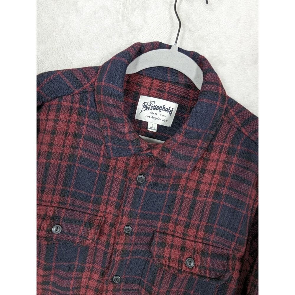 The Stronghold Los Angeles Shacket Jacket Men Sz Large Plaid Heavyweight Pockets